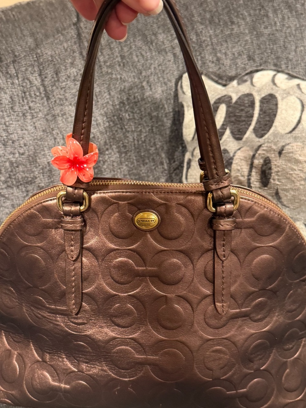 Coach Bronze Signature Dome Satchel
